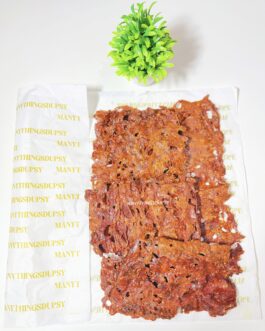 Red and brown flavor spicy kilishi (Nigerian meat jerky)