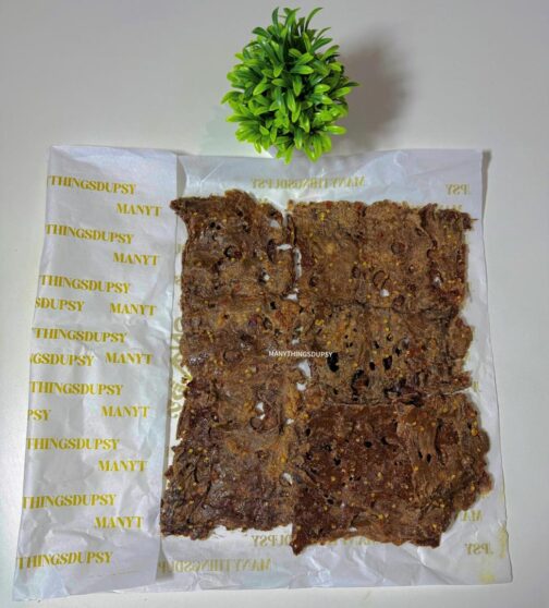 Honey glazed/sweet kilishi (Nigerian meat jerky)